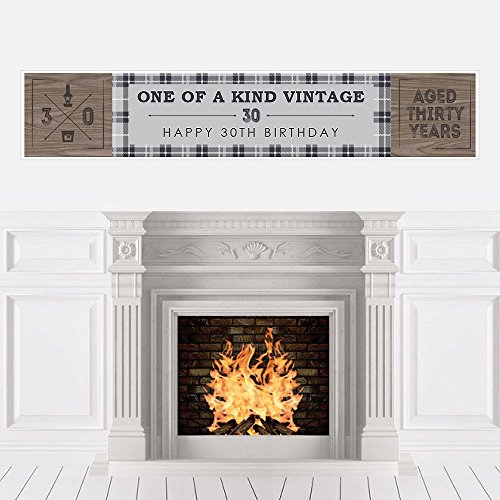 Big Dot of Happiness 30th Milestone Birthday - Dashingly Aged to Perfection - Happy Birthday Decorations Party Banner