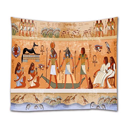 A.Monamour Tapices Antiguo Egipto Escena Dioses Y Faraones Historia Religiosa Jeroglíficos Egipcios Murales Impresión De Tela Colgar En La Pared Tapiz Mural De Pared Cortina Decoración Pared 130x153cm