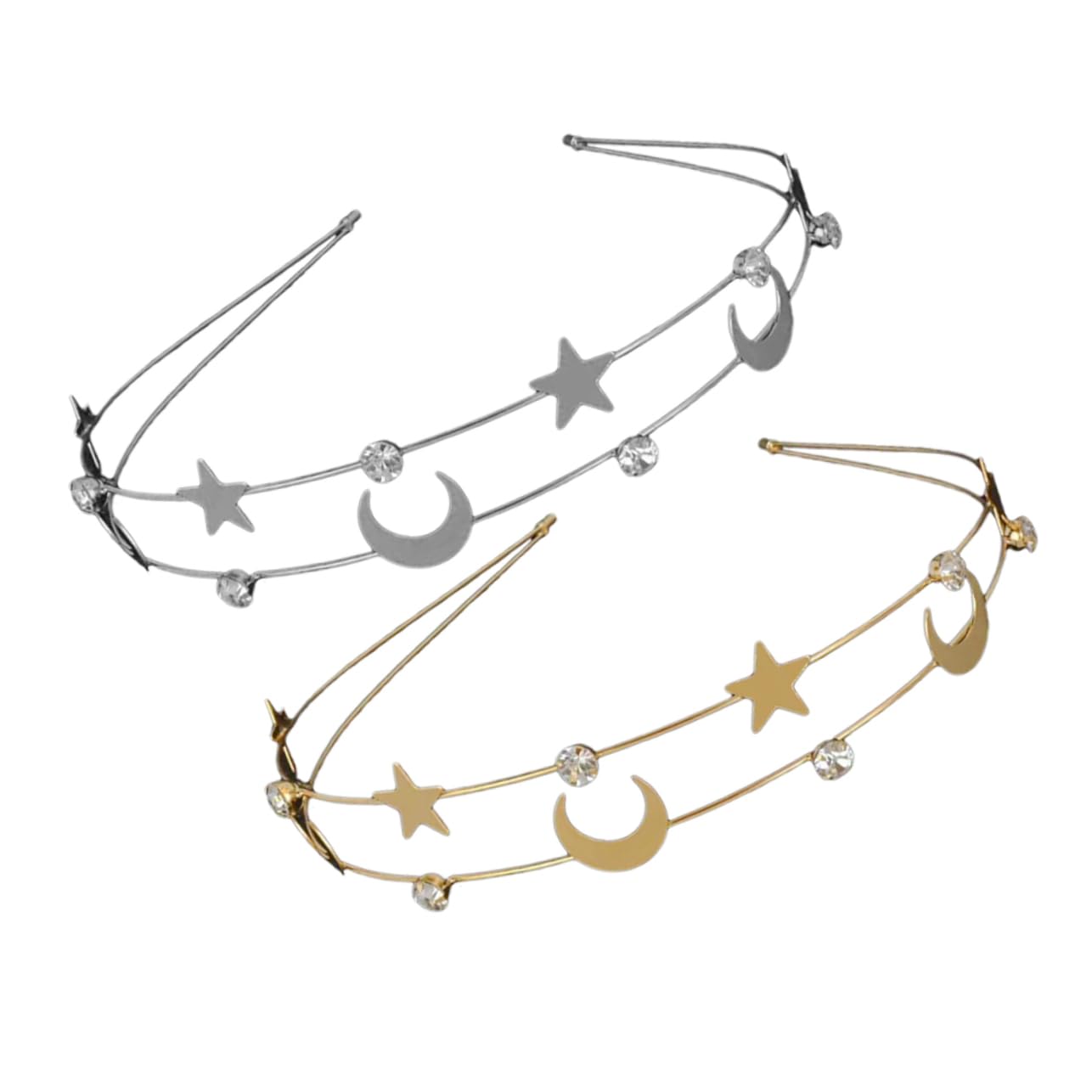 WOONEKY 2pcs Rhinestone Headband Women Hair Accessory Headband for Women Party Headband Head Bands for Women's Hair Decorative Headband Bridal Headband Thin Headbands Headdress Festival