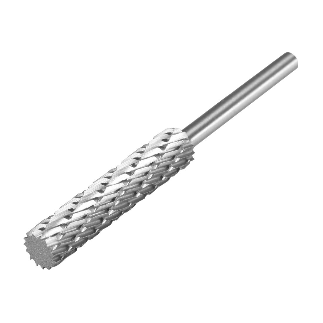 uxcell HSS Rotary Files 1/8" Shank, Double Cut Top Flat Cylinder Shape Rotary Burrs Tool 6mm Dia, for Die Grinder Drill Bit Wood Soft Metal Carving