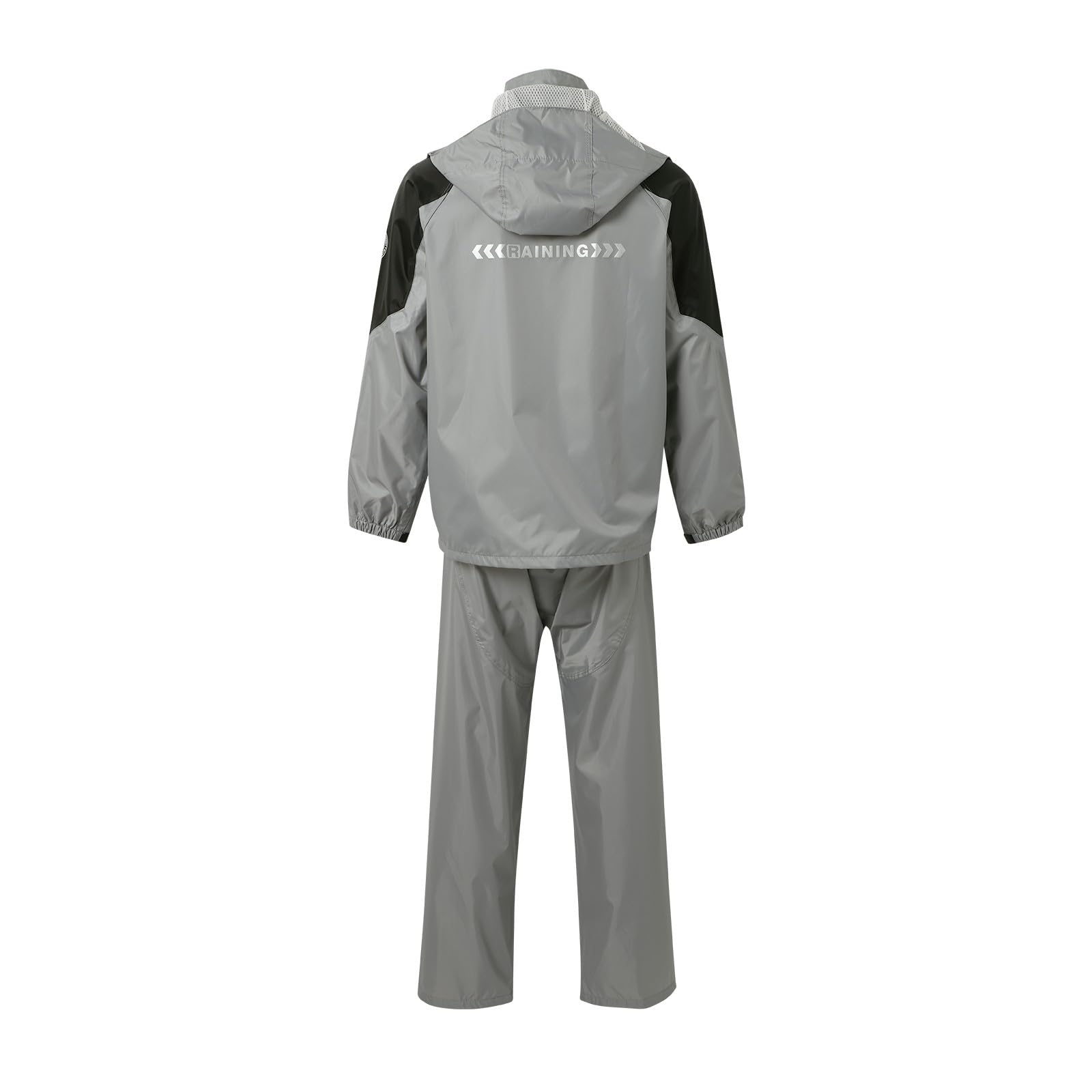 Generisch Tuta impermeabile da uomo, impermeabile, traspirante, giacca e pantaloni antipioggia, 2 pezzi, con catarifrangente, leggera, sottile, per ciclismo, moto, tempo libero, outdoor, golf