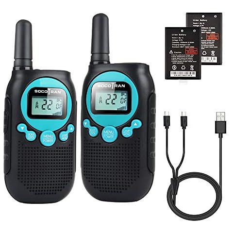 Rechargeable Walkie Talkies for Adults 5 Mile Long Range Boys Walkie-talkies 2 Pack 22CH 0.5W License Free FRS Two Way Radio with Flashlight Easy to Use for Family Camping Trip Cover