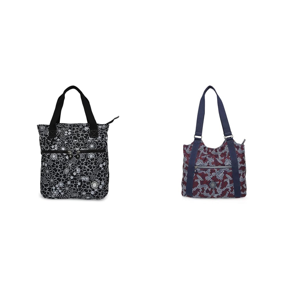 Crinkle Range Black & White Floral Soft One Size Handbag + Crinkle Range Blue & Red Soft One Size Handbag-image-29