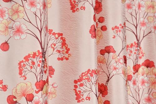 Image of Floral Patch Semi-Sheer Curtains for Window 5 Feet, Pack of 1, Maroon