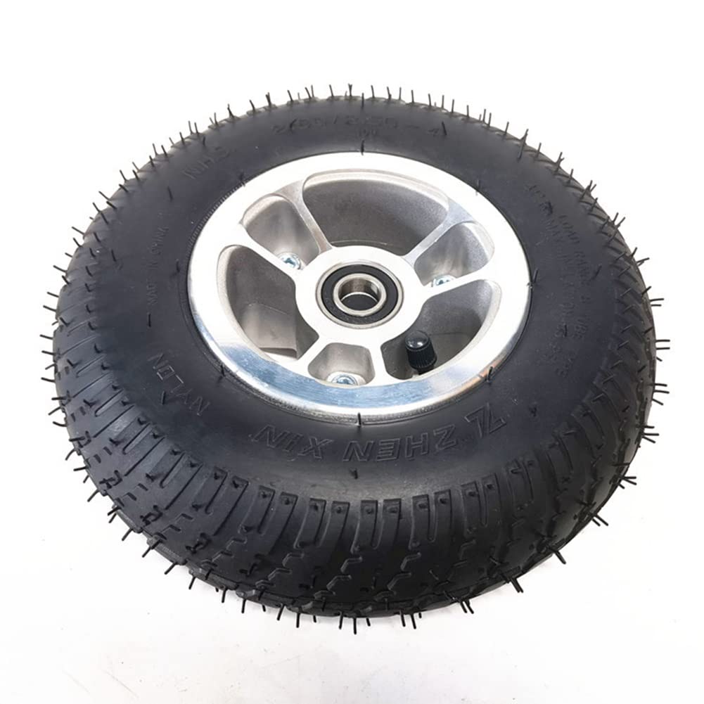 LekLai Piezas de Repuesto de Ruedas Delanteras de 9 Pulgadas para Sillas de Ruedas Eléctricas, Conjunto de Ruedas de Ruedas Neumáticas, Rodamientos de 15 Mm, 2 Piezas/Black/9In