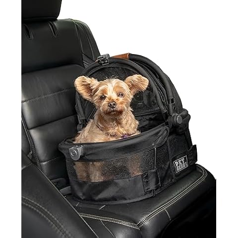 Pet Gear No-Zip View 360 Ultra Lite Pet Safety Carrier & Car Seat for Small Dogs & Cats Push Button Entry, 15", Jet Black,View 360 Ultra Light 15-inch,Jet Black Cover