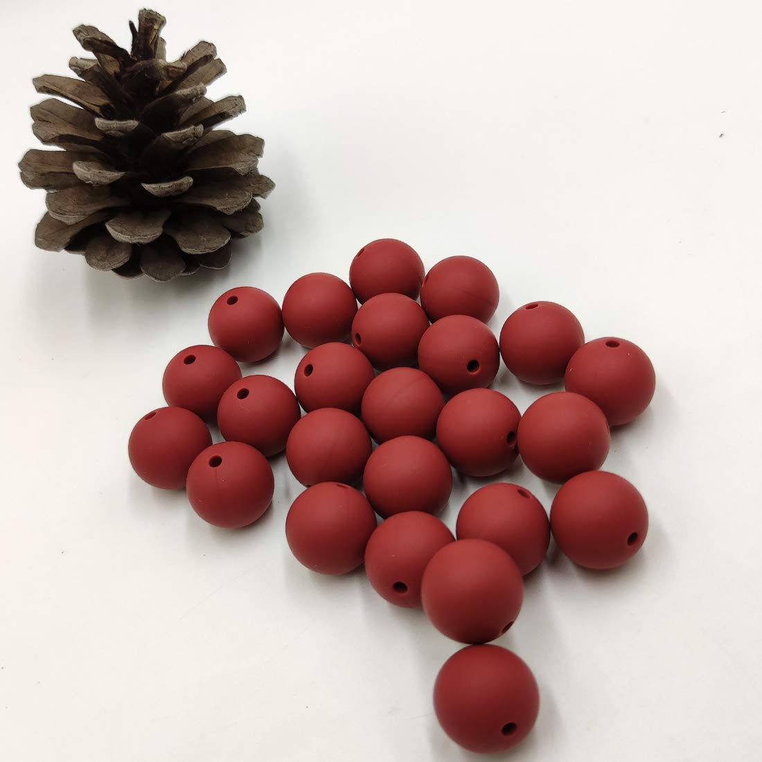 Lot De 60 Perles En Silicone De 15 Mm Pour La Fabrication De Porte-clés - Perles Rondes En Caoutchouc Pour Bracelets, Colliers, Boucles D'oreilles, Bijoux, Loisirs Créatifs (noir