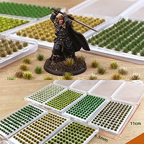 Cayway 208 PCS Static Grass Tufts Terrain Model Kit - Resin Static Scenery Miniature Shrubs & Bushes for Train Landscape Railway Artificial Grass Modeling - Image 6