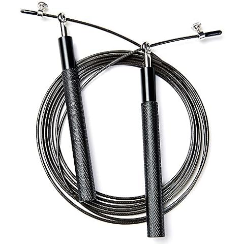 Adjustable Speed Skipping Rope with Aluminum Handle and Tangle-Free Wire Cover