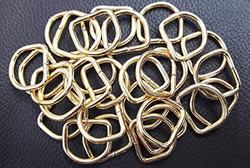 Image of Nimida D Rings 3 /4 inch inch 3 mm Thick | Good for 1 /2 inch belt | D Rings for Straps Ties Belts Bags, Handmade Un-Welded for Leather Bags Garment Clothes Luggage, Purse - Pack of 20