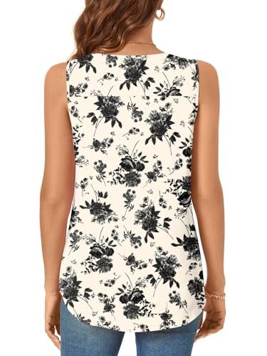 Bestbee Women's Sleeveless Chiffon Blouses Dressy Casual Tank Tops 2025 Summer Crew Neck Tunics Office Cute Work Shirts3