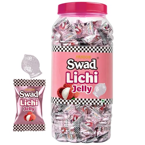 Image of Jelly Candy, Soft & Chewy Assorted Sweets, 640g Jar (Litchi)