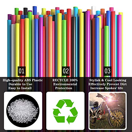 Image of 72Pcs Spoke Skins Covers Spoke Wraps Wheel Decoration for Motorcycle Bicycle Dirt Bike Wheelchair(Red & Black)