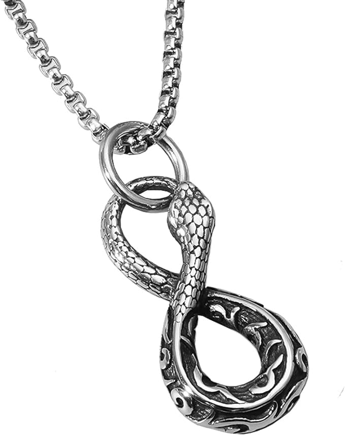 MEENAZ Pendant for Men Snake Black Silver chain for men Boys boyfriend gents locket Necklace for men Boy girls Women Stainless Steel neck chain lockets mens chains fashion Long Stylish Birthday 85 (B0CNZX8V57) Amazon Price History, Amazon Price Tracker