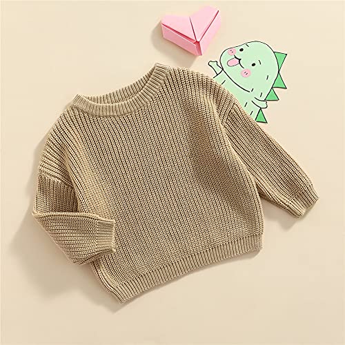 Image of Afunbaby Baby Girl Boy Knit Sweater Blouse Pullover Sweatshirt Warm Crewneck Long Sleeve Tops for Infant Toddler