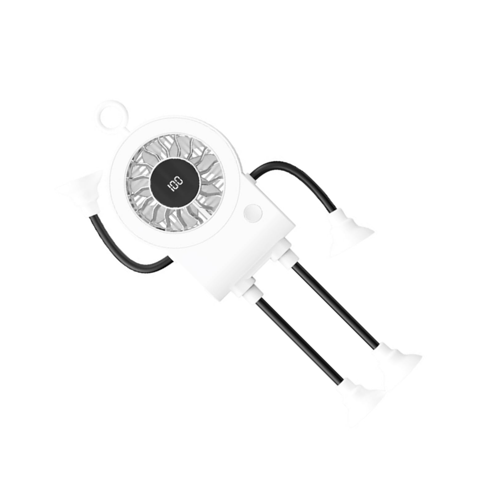 NMFLAB 5 Speed Handheld Fan Powerful Cooling with Suction Cup and LED Display Outdoor Coolers Tool for Outdoor, Indoor Portable Desk