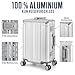 Travelhouse 100% Aluminium Reisekoffer Silber L-72cm Hartschalenkoffer 2X TSA Zahlenschloss 4 Silent Move Doppelräder 360° Rollen Vol. 92L