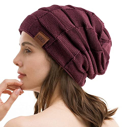 Redess Beanie Hat For Men And Women Winter Warm Hats Knit Slouchy Thick Skull Cap Dark Coffee #TOP4