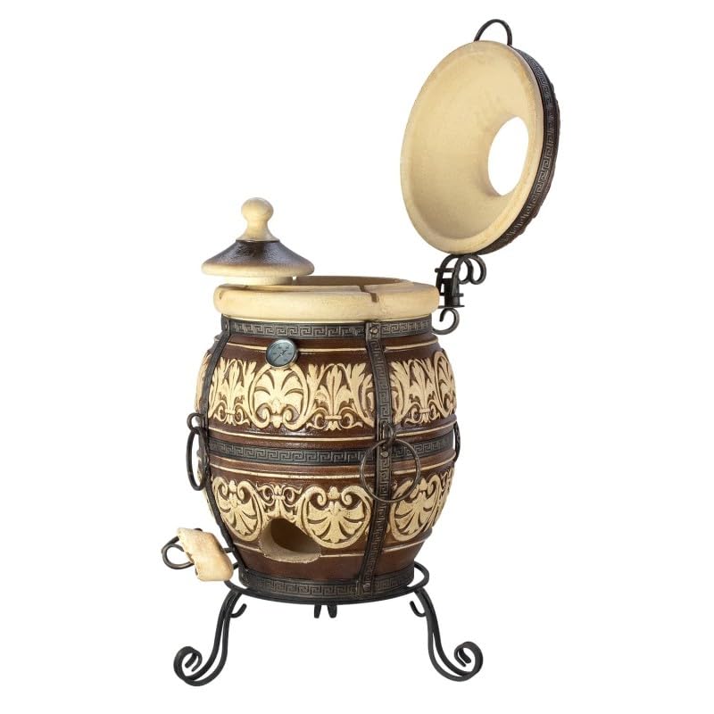 Grill En Rookoven Combinatie Tandoor Oven Saffraan – Grand Tandyr Van Keramiek (ca. 115 L) – Voor Vlees, Brood, Pizza – BBQ Station What Is A Tandoor Oven