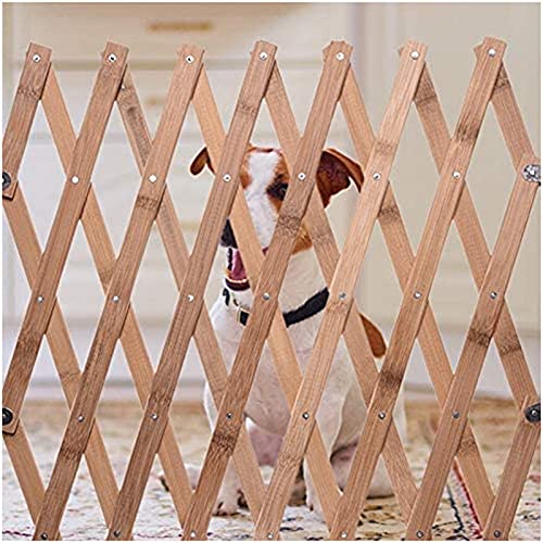 Zaungitterschutz, Holztür, einziehbar, stehend, Trennwand, Terrasse und Garten, Online-Hundezubehör (gelb, Einheitsgröße)