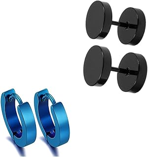 shobhram 2 Pair Combo Earrings for Men and Boys | Stainless Steel Earrings for Boys ComSTEa-18-picture-27