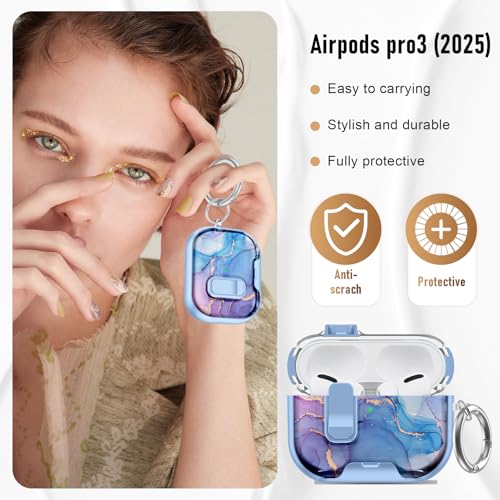 Image of Compatible Airpods Pro 3 Case (2025) with Phone Stand & Cleaner Kit,Cute Soft Silicone Lock Clip Apple AirPods Pro 3rd Generation Case, Airpod Pro 3 Cover with Keychain for Women /Girls