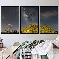 3 Piece Framed Canvas Wall Art Starry Sky Canvas Prints Home Artwork Decoration for Living Room,Bedroom - 16