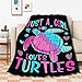 sea Turtle Blanket Just Girl Who Loves Turtles Soft Blankets and Throws Flannel Cozy Lightweight Quilt Gift Perfect for Bed Sofa Couch-50 x40 Small for Kids