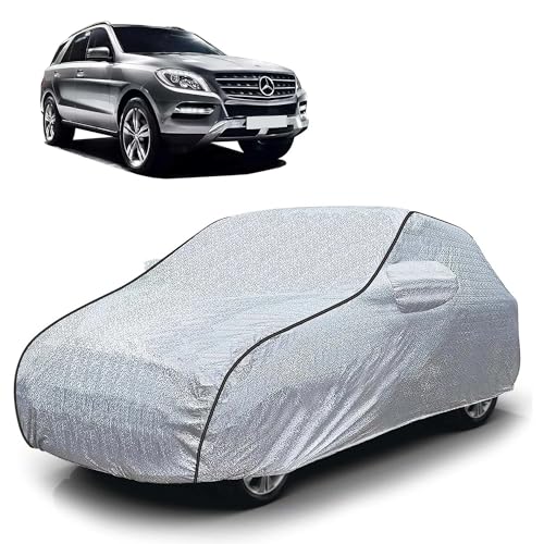 Image of Sulfar 100% Waterproof Car Body Cover Compatible with Mirror for Mercedes Benz ML250 (Triple Stitched, Full Bottom Elastic, Magic Silver with Black Piping)