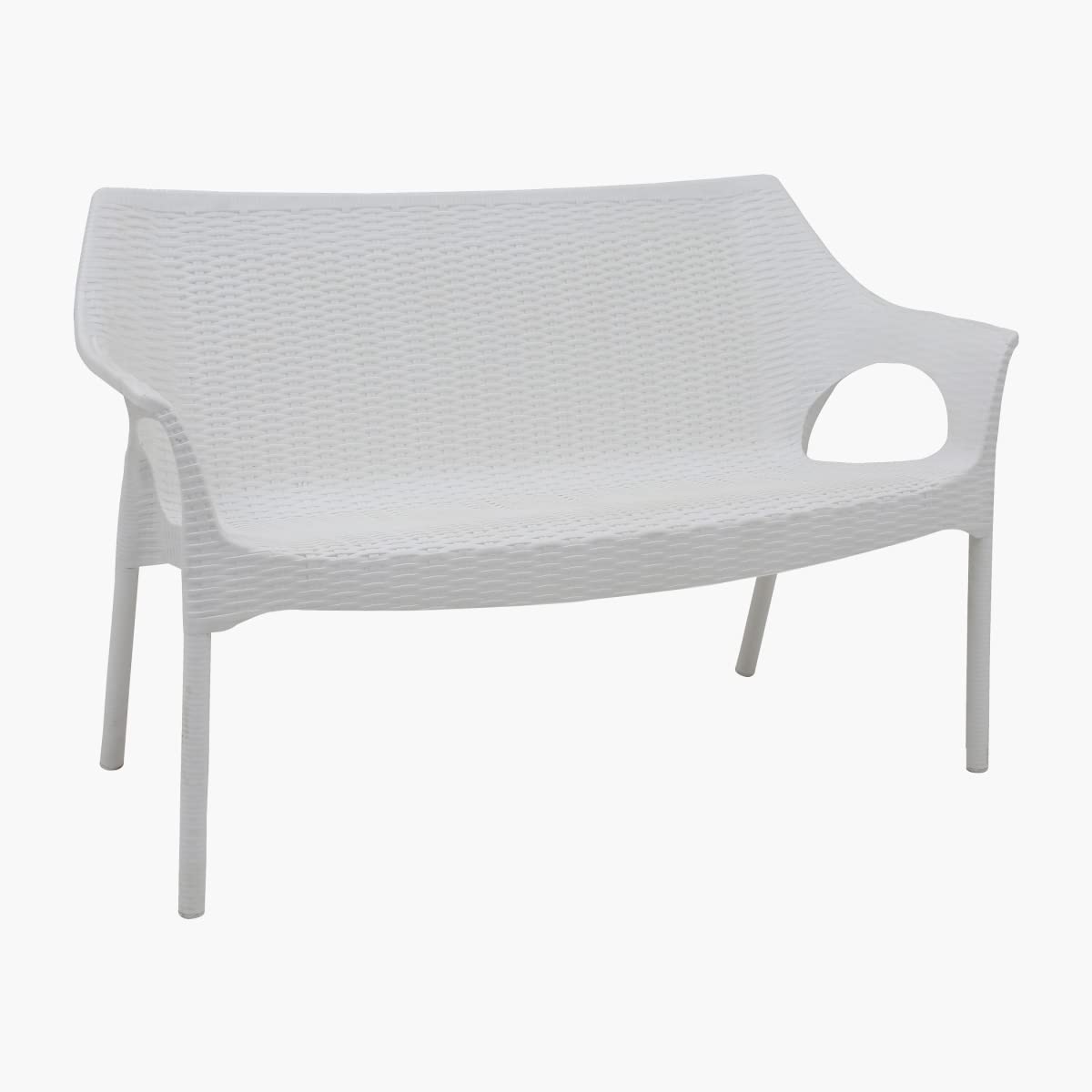 Home Centre Abigail White Textured Polypropylene Outdoor Loveseat-picture-12