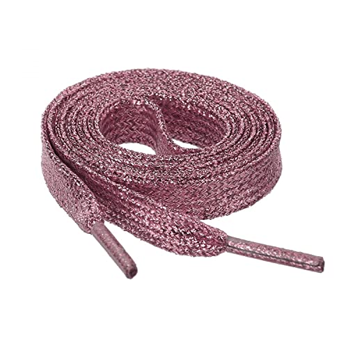 JERN Glitter Shiny Metallic Sparkling Shimmery Flat Sneakers Shoelace Shoe Laces Strings (Pink)