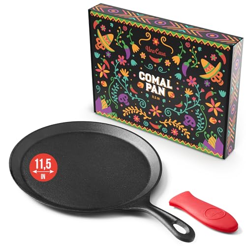 Comparison: Best Pan To Cook Tortillas 4 Uno Casa Cast Iron Comal Pan 11.5 Inch - Skillet for Roti, Tawa/Dosa Pan Pataconera, Comales para Tortillas - Cast Iron Pizza Pan - Comal Para Tortillas Grande
