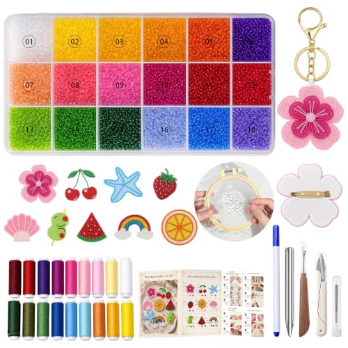 LYDZTION 11600Pcs Bead Embroidery Kit for Beginners DIY Craft with Tools