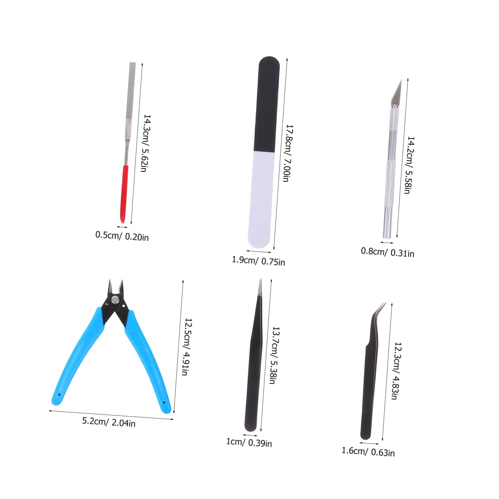 Kit di Attrezzi per Modellismo 10 Pezzi per Hobby e Professionisti | Aeromodelli e Toy Model, Portatile e Compatto, Ferro Plastica Gomma, Adatto a Montaggio e Manutenzione