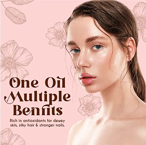Provence Beauty Rose Multi-Use Oil For Face, Body And Hair - Organic Blend Of Apricot, Vitamin E And Sweet Almond Oil Moisturizer For Dry Skin, Scalp & Nails - Rose Petals & Bergamot Essential Oil - 4 Fl Oz #TOP5