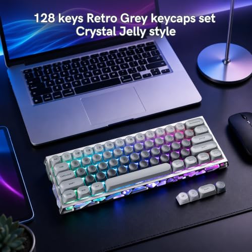Image of dagaladoo PBT Keyboard keycaps,Grey moa keycaps Jelly