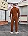 LecGee Men's Fall Faux Suede Set Lightweight Button Up Shirt Designer Pant Tracksuit Hip-Hop Vibe With Pocket(Brown,XXL)