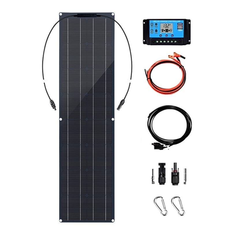 Pannello Solare da 400 Watt, Kit Pannello Solare da 200 Watt 12 Volt con Regolatore di Carica Solare 40A Pannelli Solari Monocristallini, per Camper