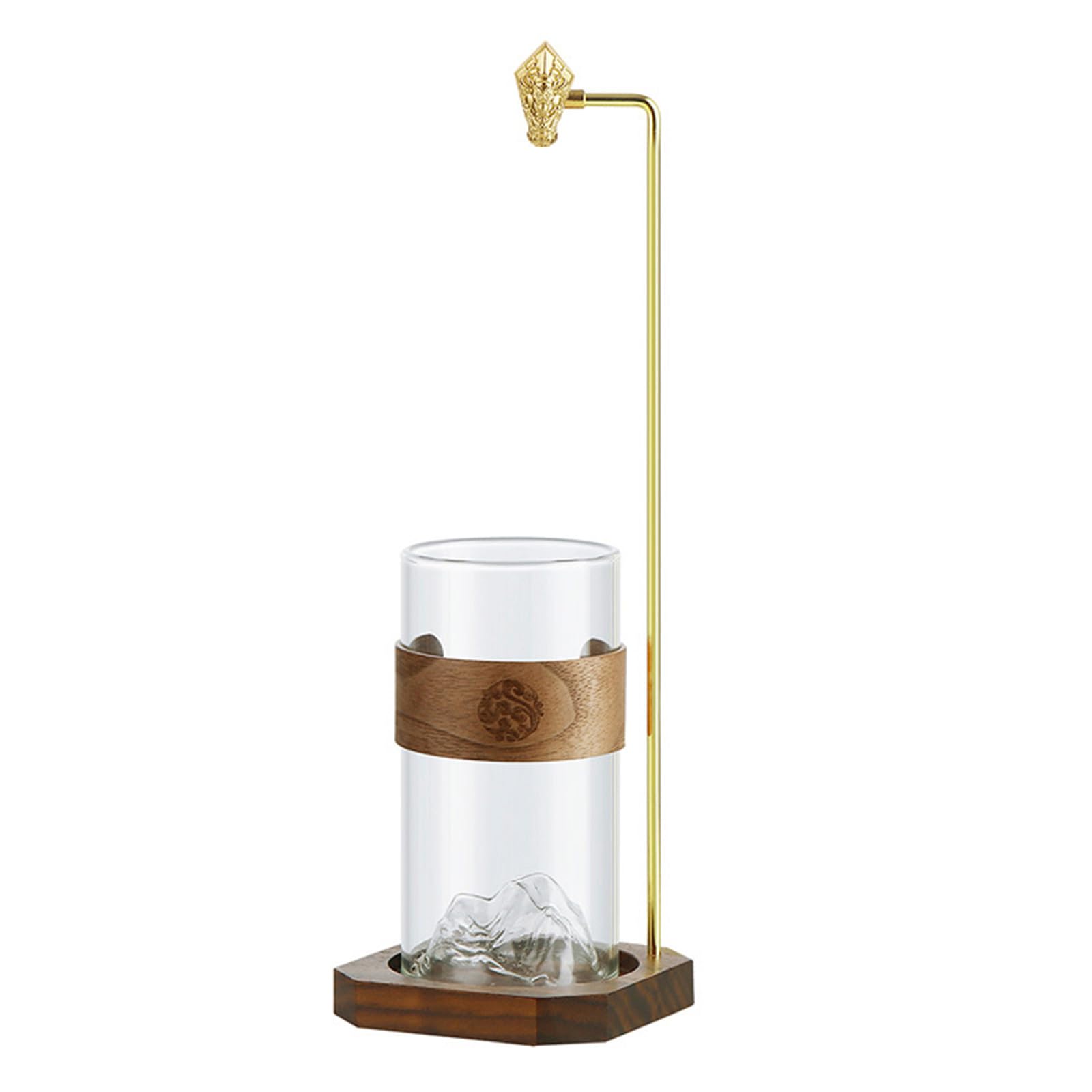 Buxuaaaa Incenses Holder, Wooden Incenses Holders for Sticks, Anti-Ashes Incensing Burners with Glass Ashes Catcher for Meditations Burners with Bottle Catcher