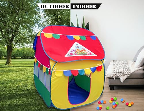 Image of Homecute Foldable Pop Up Hut Type Kids Toys Play Tent House for Boys and Girls (Medium Size Multi Colour)