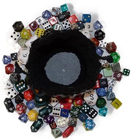Dice Bag of Holding in knitted Dragonhide Scalemail Armor - Venemous size extra large to hold over 100 dice.
