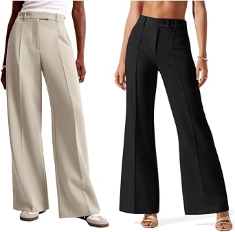 NIMIN Womens Dress Pants High Waisted Business Casual Flare Pants Work Trousers 2025 Fashion Outfits with Pockets