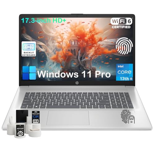HP 17 ノートパソコン ビジネス用 32GB RAM 1TB SSD Intel 10-Core i5-1334U 17.3インチ HD+ アンチグレアディスプレイ Win11 Pro バックライトキーボード 指紋 テンキー 720p HDカメラ アク