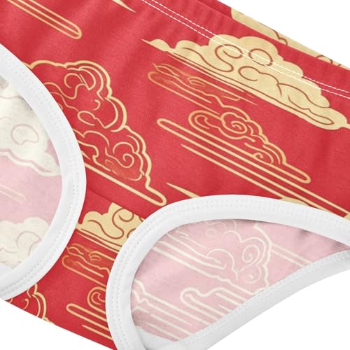 Golden Cloud Pattern Art Girls' Underwear for Daily Wear Comfort Underwear for Toddlers in Sizes 2T,3T, 4T, 5T, 6Y and 8Y4