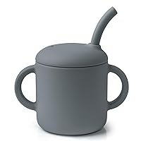 Vista 8 de Vaso de silicona prémium para bebé, 6 onzas, sin BPA, de silicona de grado alimenticio, para bebés y niños pequeños de 6 meses en adelante, Beige