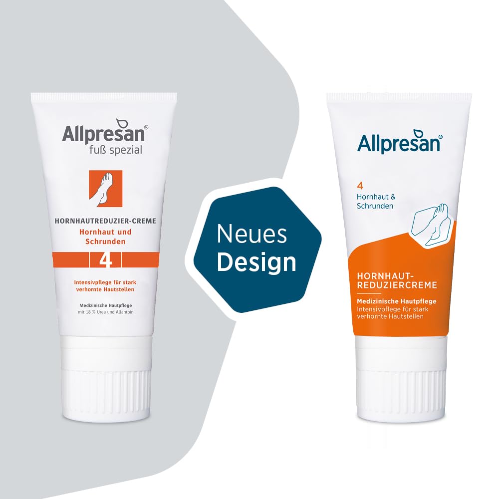 Allpresan Piede speciale n. 4 crema per ridurre la calli, crema per i piedi contro calli e cicli, come trattamento per 14 giorni di piedi cheratinizzati – 2 x 40 ml