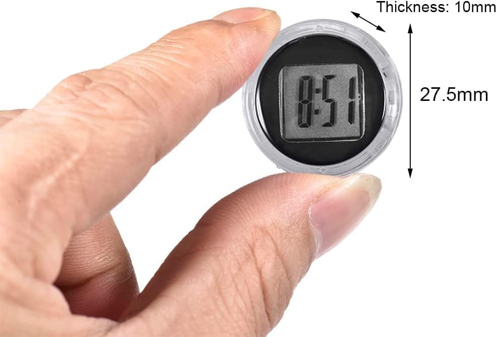 Miniatura 4 de Mini relojes de motocicleta, reloj analógico para automóvil, impermeable, con adhesivo, para montar en motocicleta, reloj digital, mini reloj de