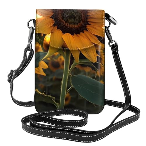Pegqcvam Farm Sunflower Handy-Geldbörse mit Umhängeband