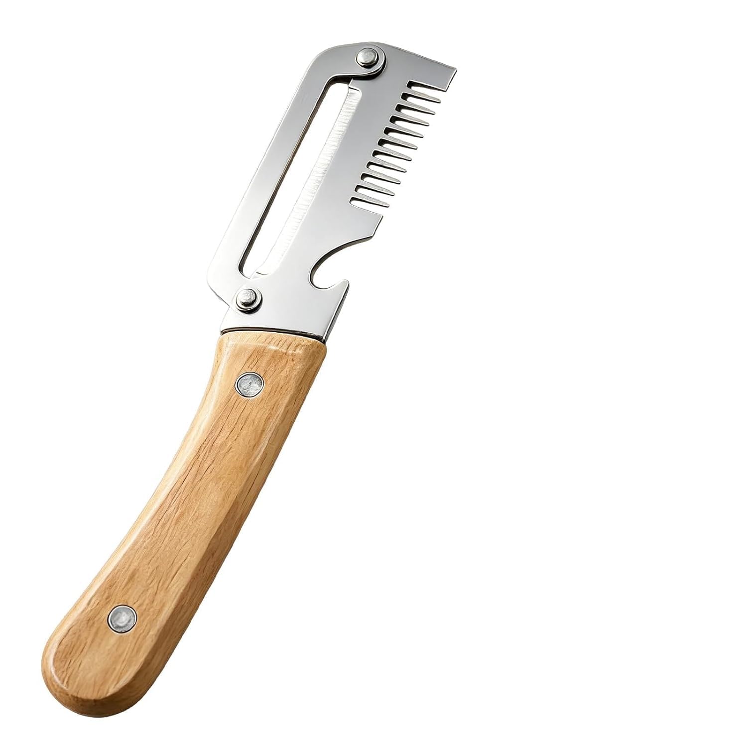 Vegetable Peeler with Bottle Opener, Stainless Steel Blade, Ergonomic Wooden Handle, Heavy Duty Kitchen Tool (Peeler Combo) — Amazon image 8