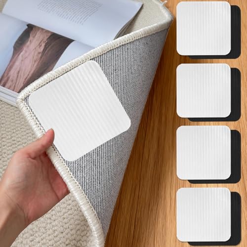 AMFUN 8 Stück Antirutschmatte für Teppich, Wiederverwendbare Teppich Antirutschunterlage, Abnehmbare, Waschbare, Zur Verhinderung des Verrutschens des Teppichs